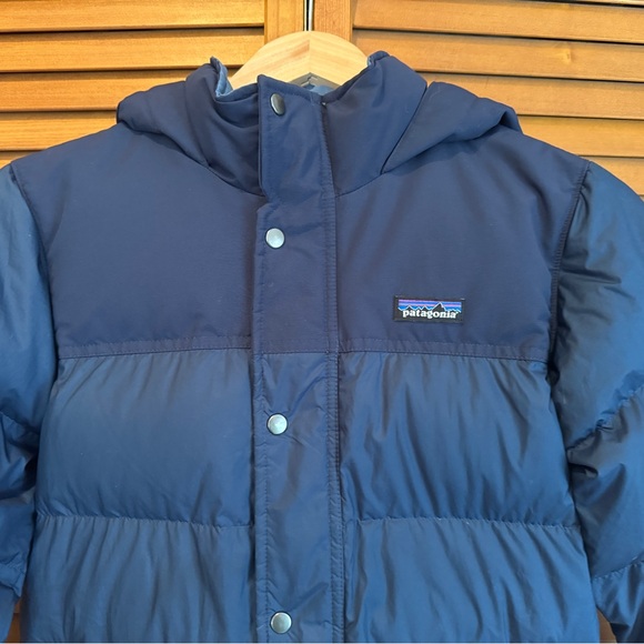 Patagonia Kids Bivy Down Jacket Navy Blue Size L - Picture 2 of 7
